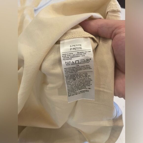 Banana Republic Embroidered Boho Long Bell Sleeve Mini Tunic Dress Small Petite - Picture 12 of 13